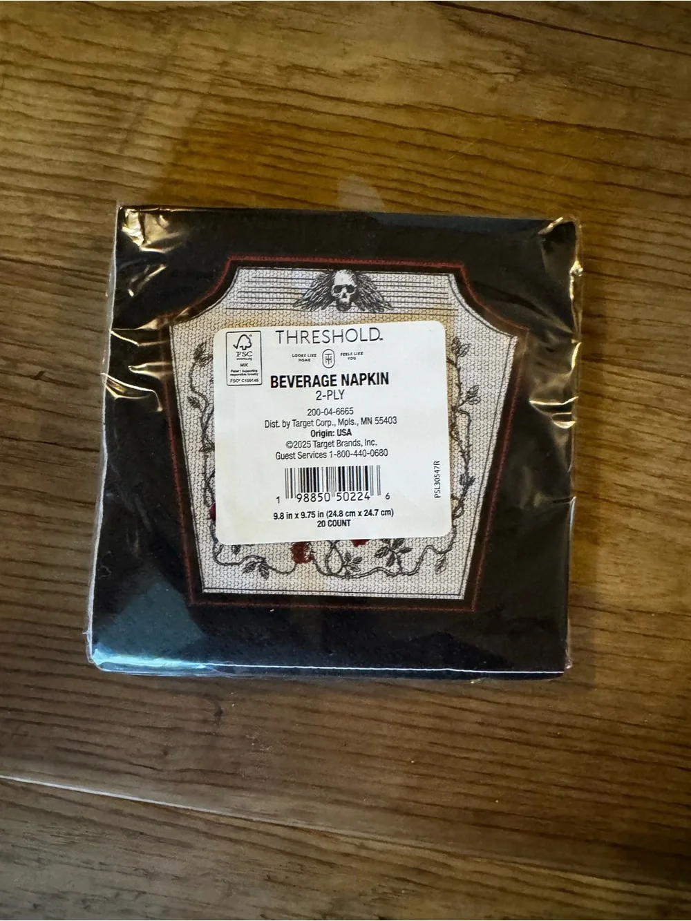 Threshold Black 'Pick Your Poison' & Skull Halloween Decorative Napkins